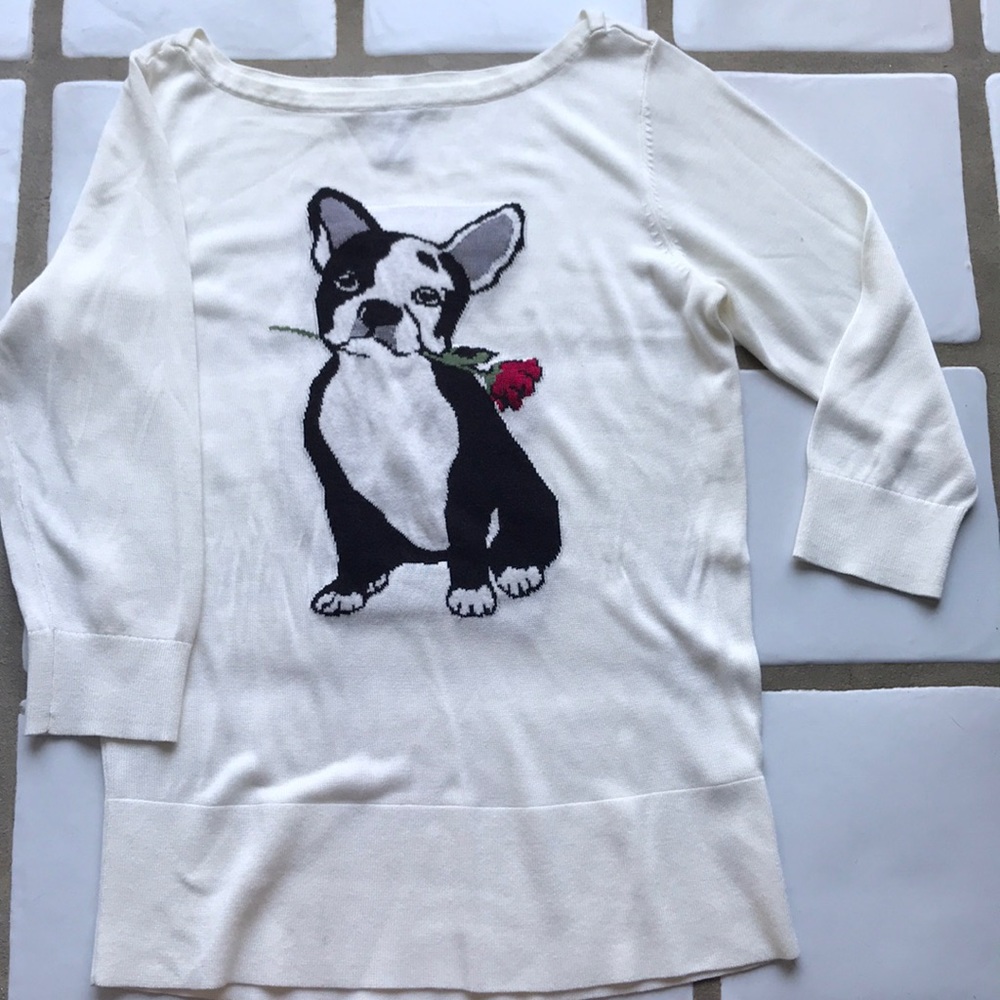 White House Black Market Boston Terrier Top
